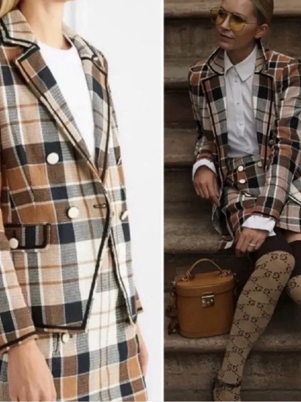 Veronica Beard Utah Dickey Blazer Plaid Jacket Size 0